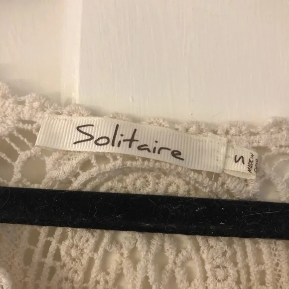 Anthropologie Solitaire Cream Crocheted Top - Picture 2 of 4